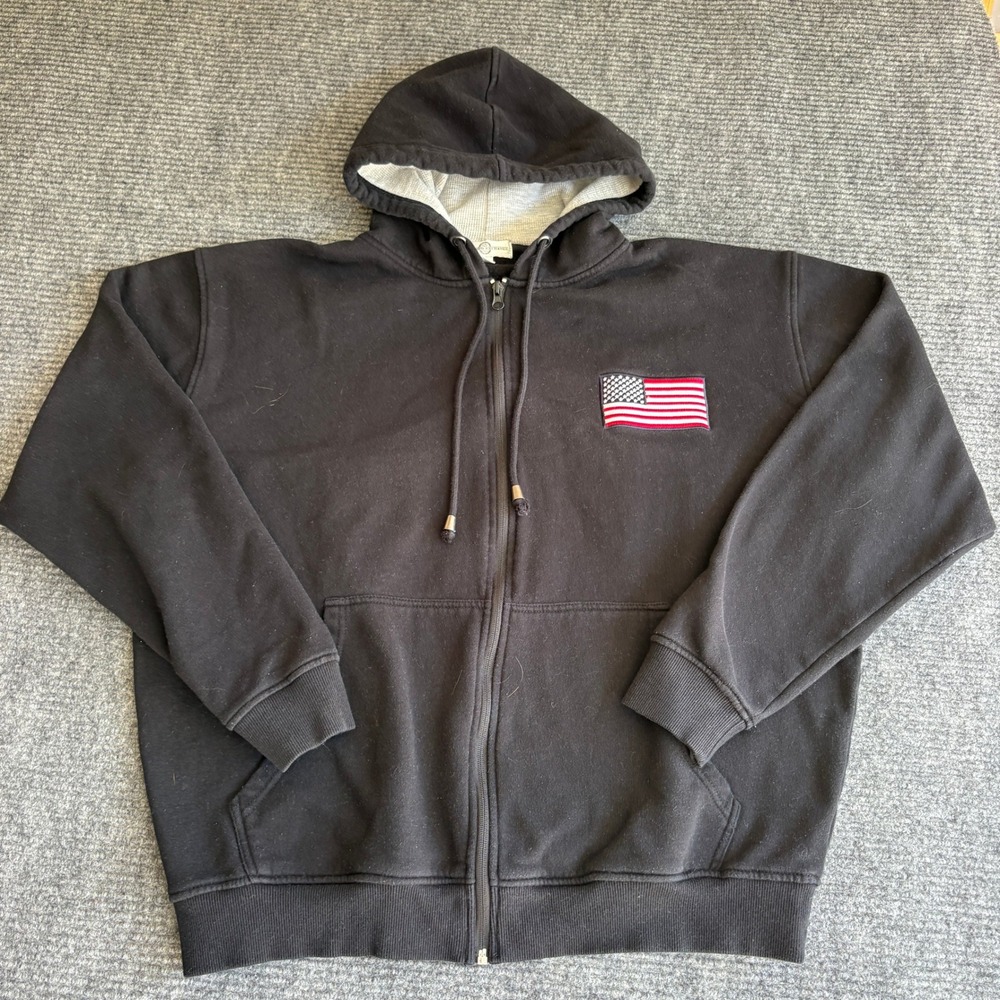 The Bradford Exchange Mens POW MIA You Are Not Forgotten Black Zip Hoodie L